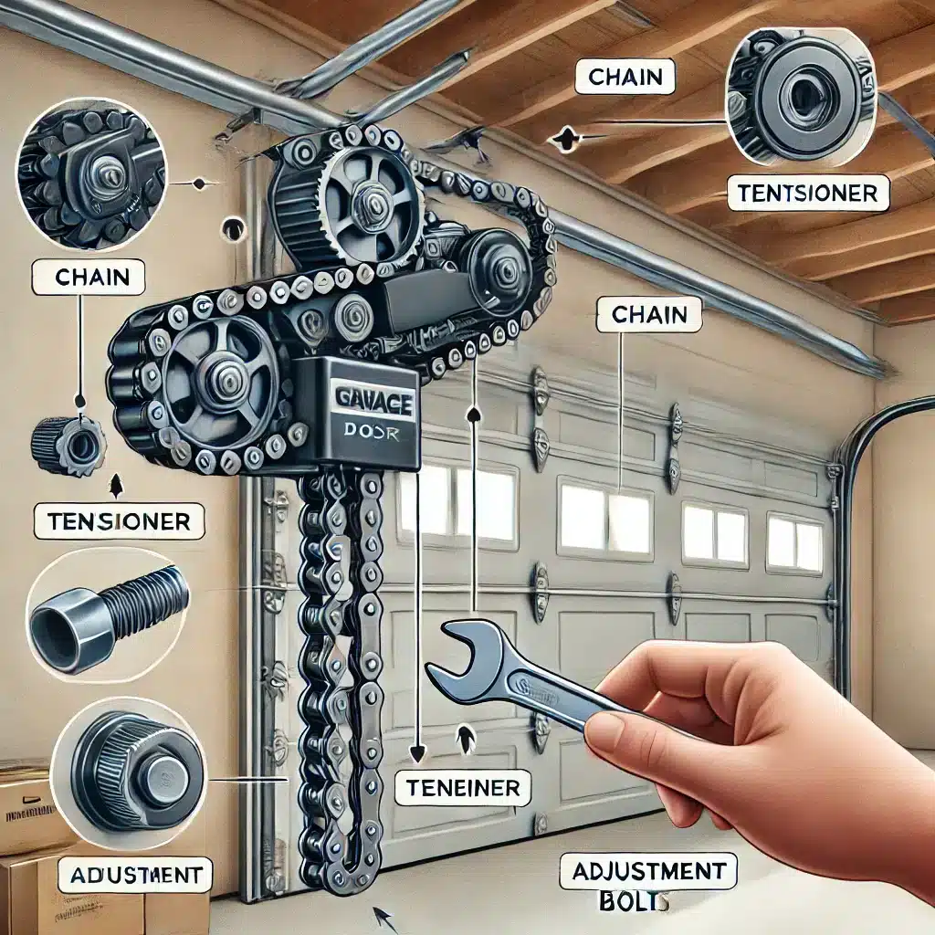 how to tighten garage door chain