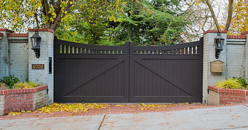 contemporary metal driveway gates