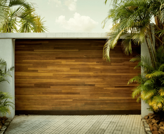 Custom wood garage door
